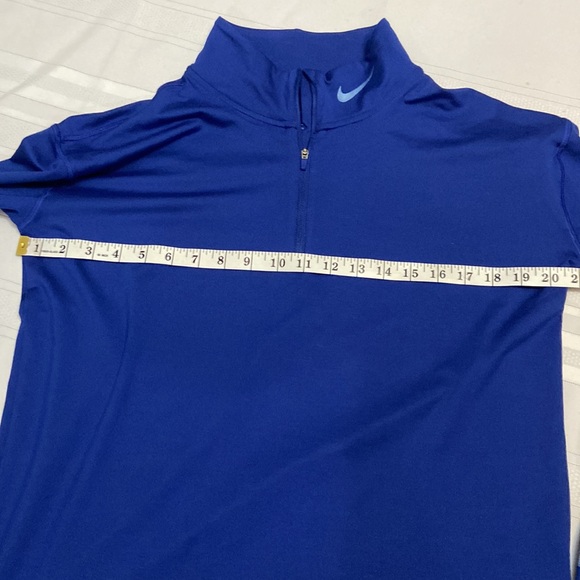 Nike Running Dri-Fit Quarter Zip Womens Royal Blue Athletic Top EUC size M - Picture 6 of 9
